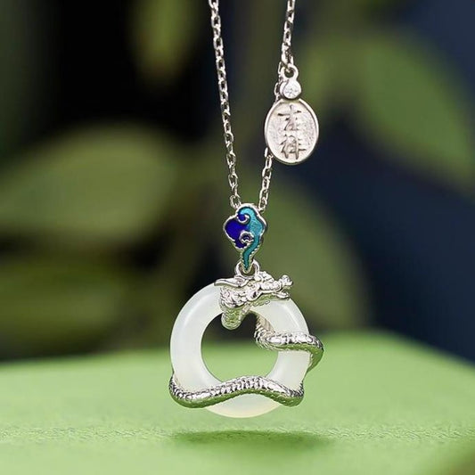 Dragon Coin Harmony Pendant - Protection & Flow Necklace (Gold/Silver Plated)