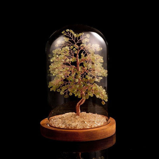 Peridot Renewal Feng Shui Tree - Heart Chakra Healing Stone for Emotional Detox & Prosperity