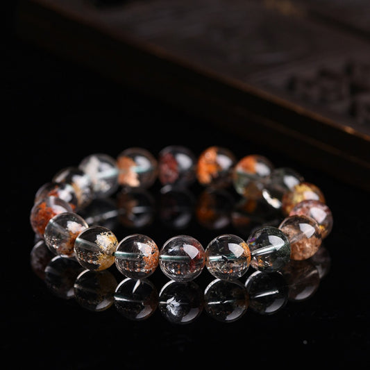 Rainbow Phantom Quartz Four Seasons Bracelet - Emotional Balance Stone for Life Transitions (8mm/10mm)