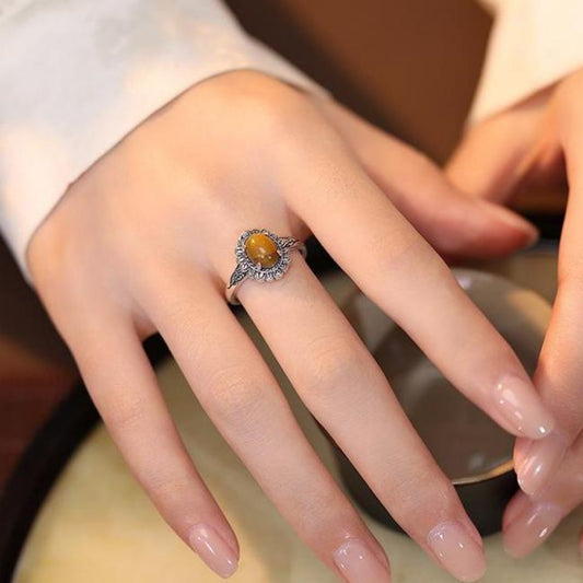 Daisy Pietersite Ring - Confidence Bloom Sterling Silver Jewelry