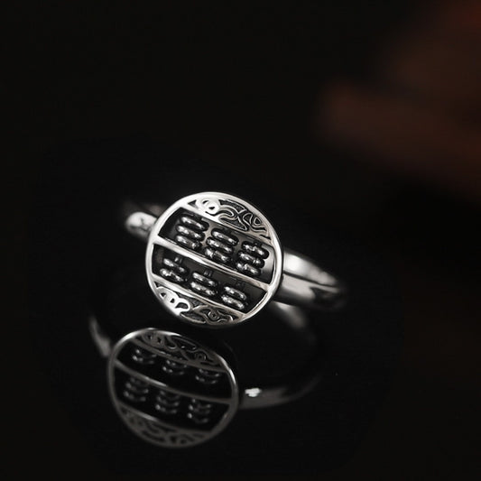 Abacus Calculator Ring - Wealth Manifestation Sterling Silver Jewelry