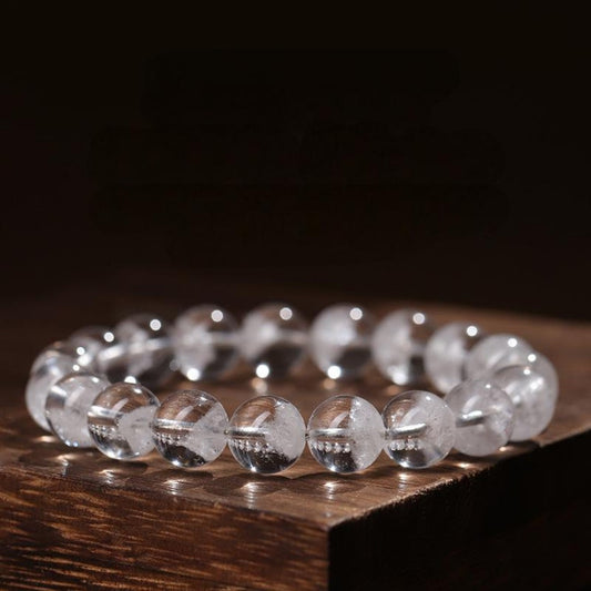White Phantom Quartz Clarity Bracelet - Ethereal Stone for Mental Serenity & Intuitive Flow (8mm/10mm/12mm)