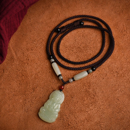 Elegant men’s spiritual jade necklace symbolizing protection and peace