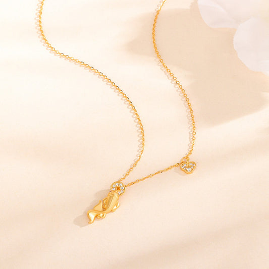 Koi Fish Abundance Necklace - Sterling Silver Perseverance Talisman for Overcoming Obstacles