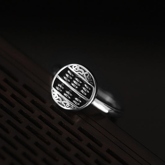 Abacus Calculator Ring - Wealth Manifestation Sterling Silver Jewelry