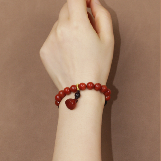 Five Elements Fire Essence Bracelet - Red Sandalwood & Carnelian for Bold Action