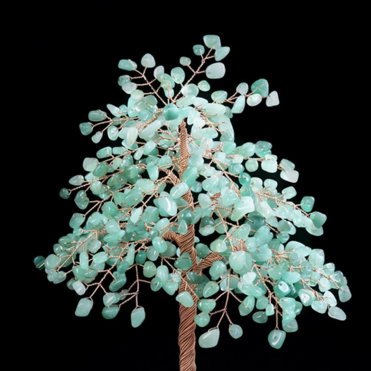 Green Aventurine Crystal Tree on Agate Base – Large