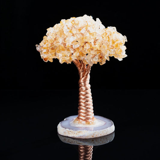 Citrine Prosperity Tree - Feng Shui Gold Energy for Business Success (Large/Small)