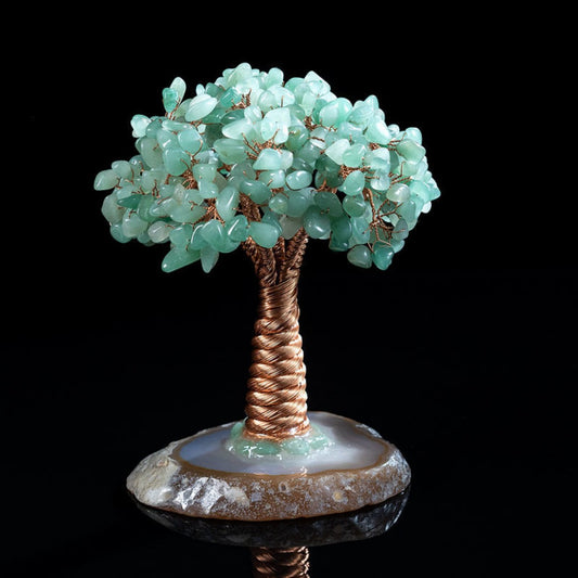 Green Aventurine Opportunity Tree - Luck Magnifier Feng Shui Decor (Large/Small)