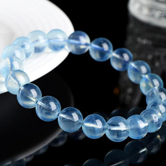Natural Aquamarine Bracelet (Jelly-like Beads) - Calm & Confidence