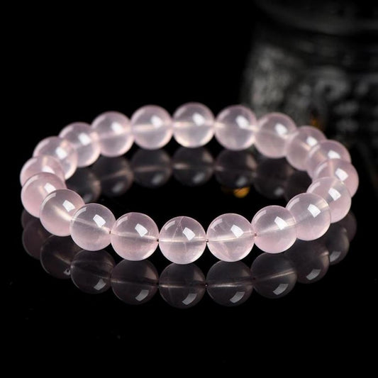 Rose Quartz Self-Love Bracelet - Gentle Healing Stone for Inner Radiance (8-9mm/10-11mm/12-13mm/14-15mm)