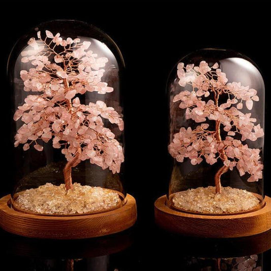 Natural Rose Quartzs - Feng Shui Tree Decor (Relationships & Charm)