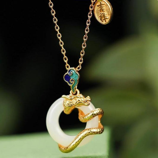 Dragon Coin Harmony Pendant - Protection & Flow Necklace (Gold/Silver Plated)