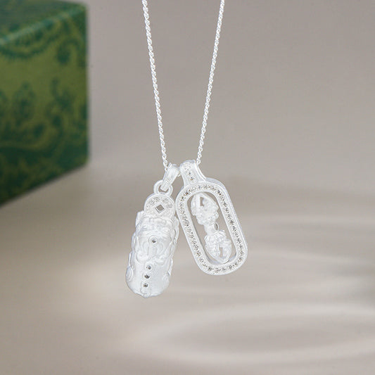 Vajra & Pi Xiu Sterling Silver Necklace - Spiritual Empowerment Pendant (Gold/Silver Plated)