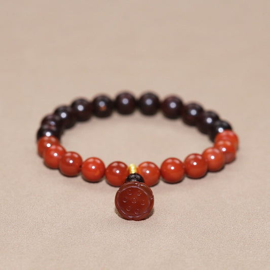 Five Elements Fire Essence Bracelet - Red Sandalwood & Carnelian for Bold Action
