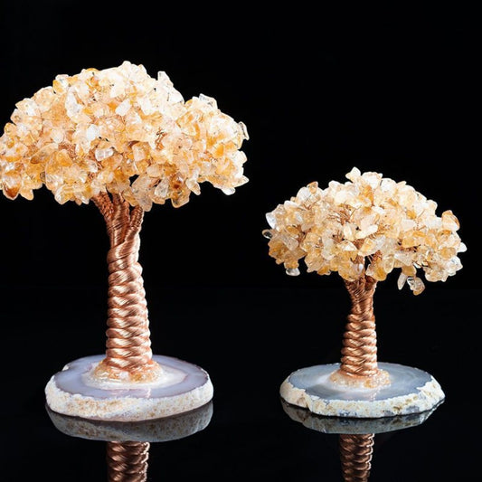 Citrine Prosperity Tree - Feng Shui Gold Energy for Business Success (Large/Small)