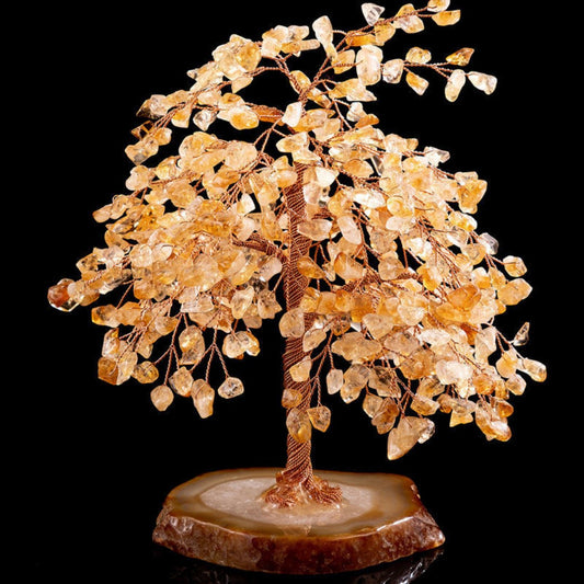 Citrine Crystal Tree on Agate Base – Large
