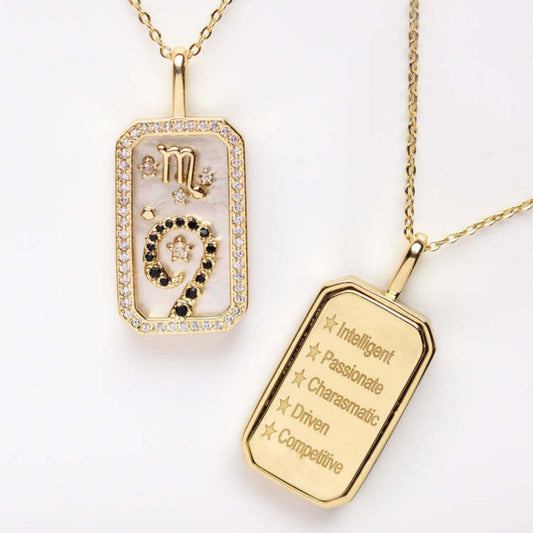 Scorpio zodiac necklace with scorpion symbol - Water element spiritual jewelry for passion