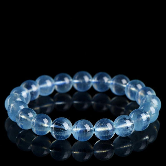 Natural Aquamarine Bracelet (Jelly-like Beads) - Calm & Confidence