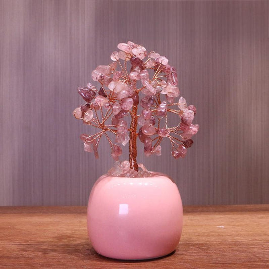 Crystal Fengshui Home Decor - Natural Strawberry Quartz (Charisma & Relationships)