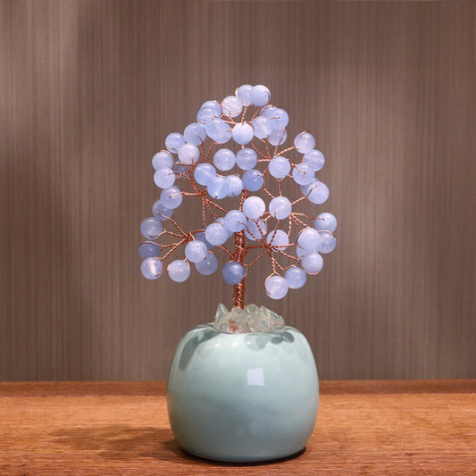 Crystal Fengshui Decor - Natural Aquamarine Fengshui Tree （Calm & Inspiration）