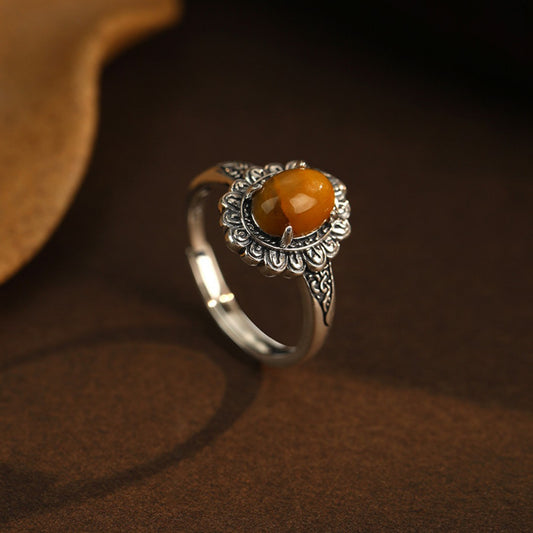 Daisy Pietersite Ring - Confidence Bloom Sterling Silver Jewelry