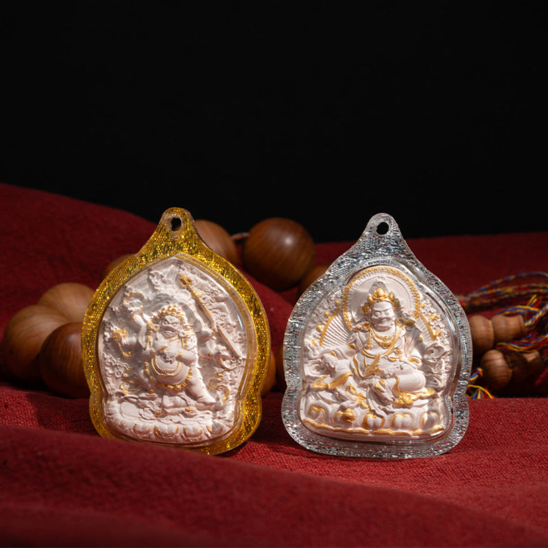 Hand-Painted Thangka Ash Pendant Necklace