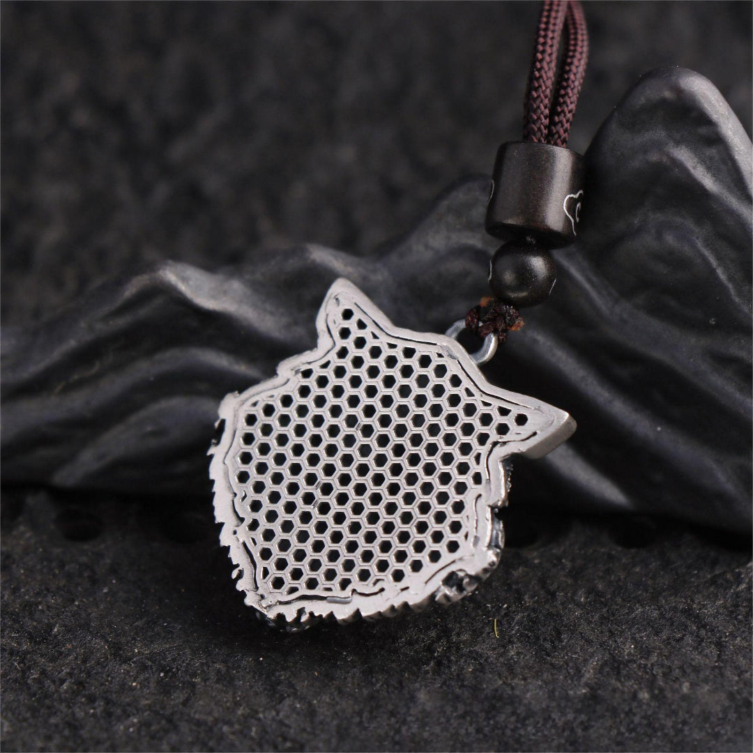 S999 sterling silver vintage tiger head necklace with detailed handcrafted design