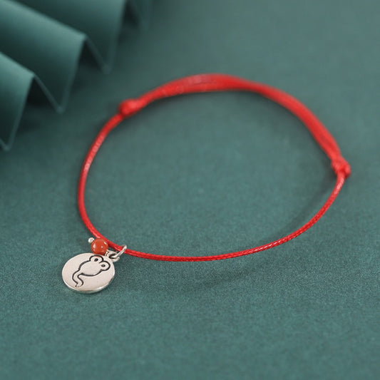 Zodiac Red String Bracelet - Birth Sign Blessing with Carnelian & Silver Charm