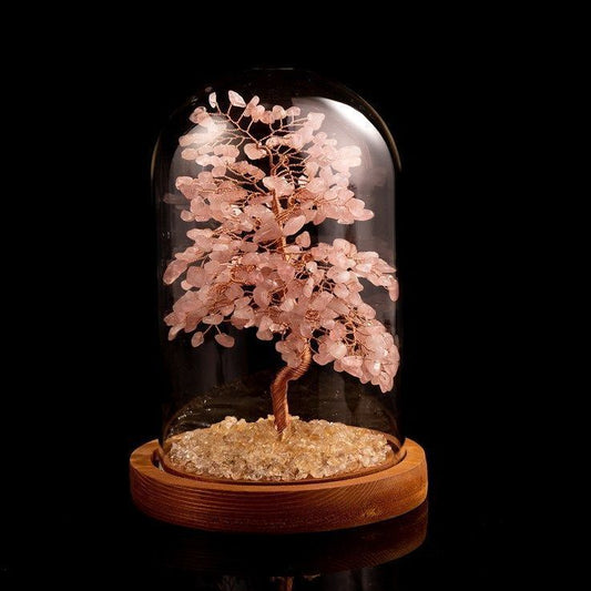 Natural Rose Quartzs - Feng Shui Tree Decor (Relationships & Charm)