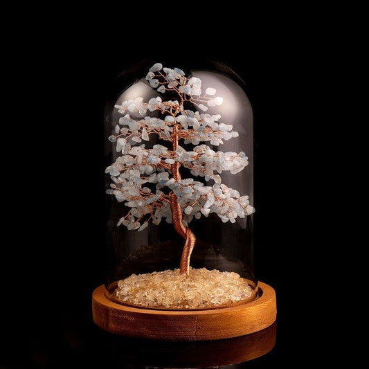 Natural Aquamarine - March Birthday Feng Shui Tree Decor (Calm & Confidence)
