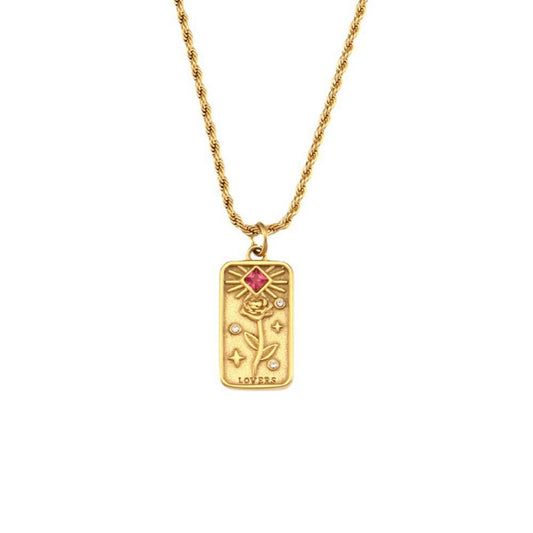 Gold Rose Talisman Pendant Necklace – Love & Beauty Symbol